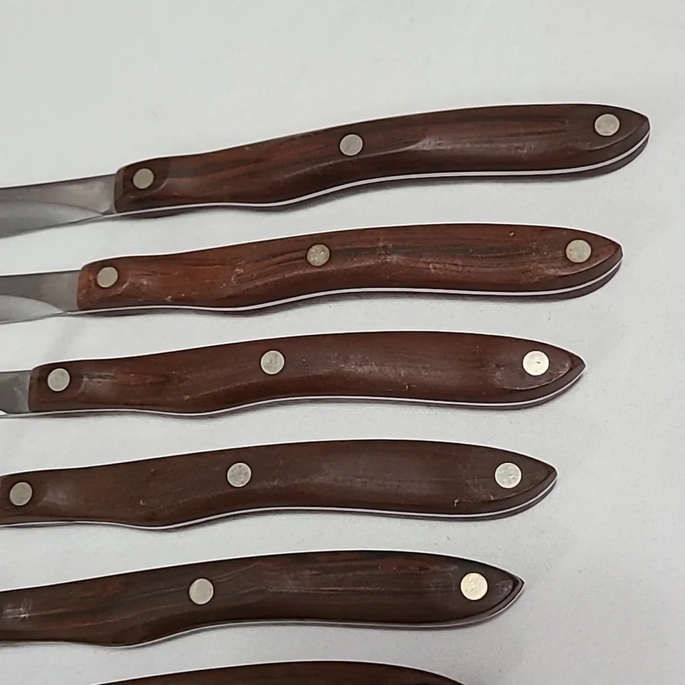 Cutco Vintage #59 Pat. No. 2147079, Set of 7 Smooth Blade Steak/table Knives - Picture 4 of 16